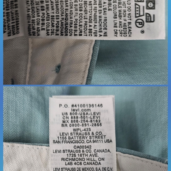 Levi's Men's Aqua Flat Front Cotton Shorts - Picture 16 of 16